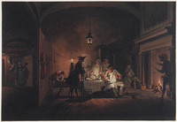 U+ 045
          <br/>
          Wachtlokaal met officieren aan de maaltijd bij avond
          <br/>
          <em>Troost, Cornelis (1697-1750)</em>